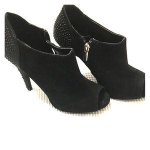 Open toe Bamboo ankle boots